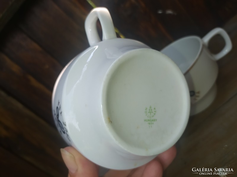 Hollôházi Georgian tea labeled tea mugs