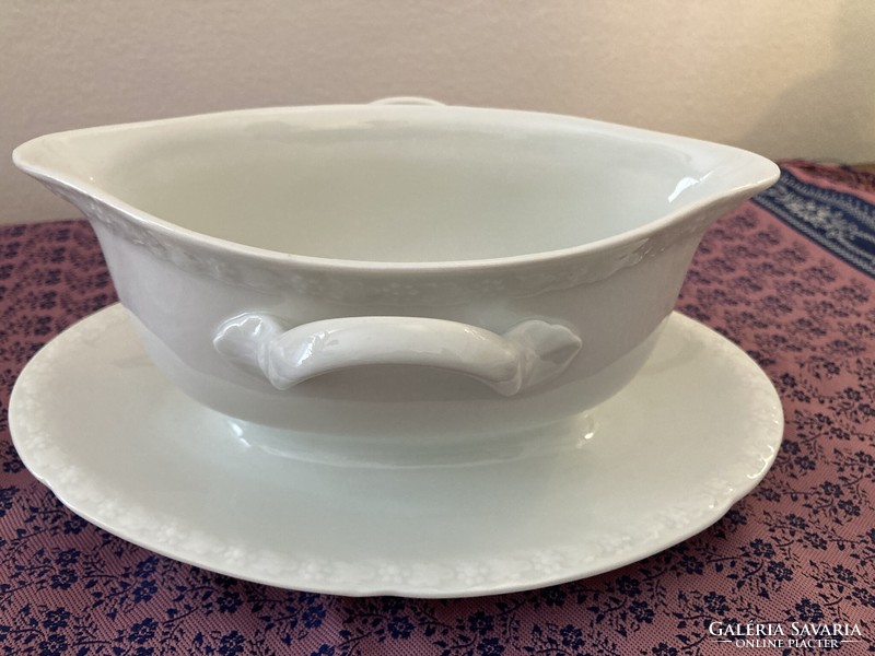 Schlaggenwald snow-white porcelain sauce bowl