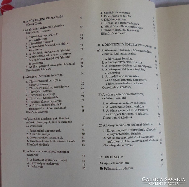 János Sircz - Gyula Csaba: occupational safety (technical, 1984; textbook)
