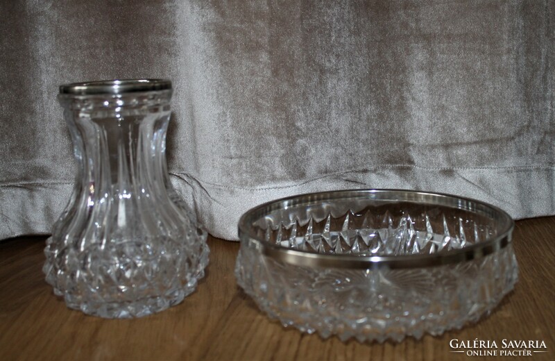 Váza-tál szett üveg