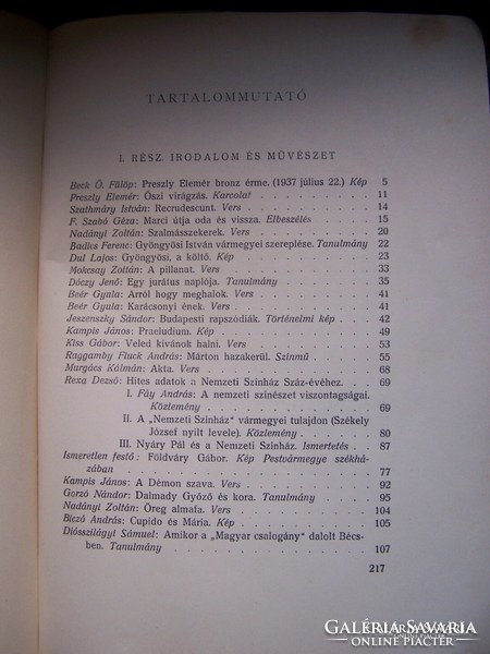 A Gyöngyösi István Társaság Almanachja. Budapest, 1938, Gyöngyösi István Társaság, 219 p. Fűzött pap