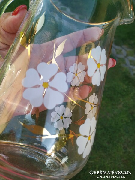 Daisy pattern glass drink set for sale!