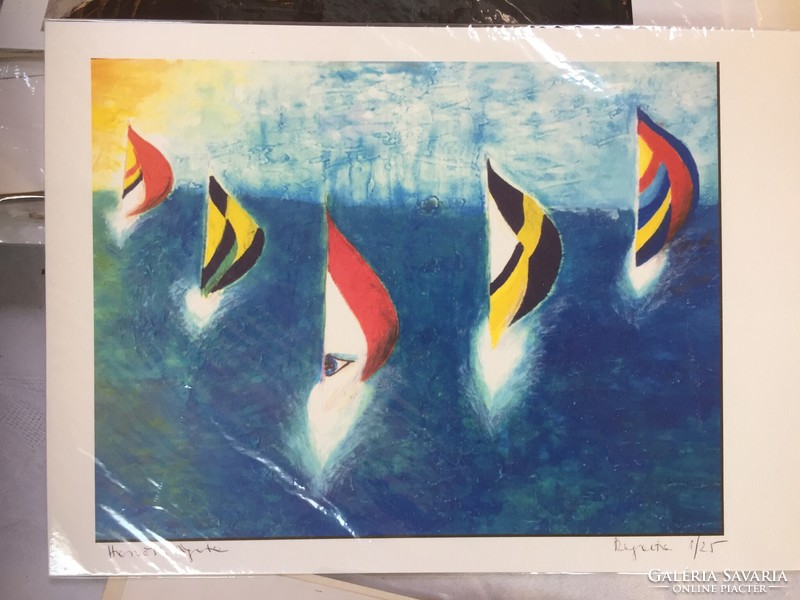Art print 1/25 regatta - abstract sailboats by Croatian branch