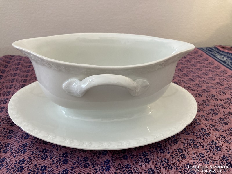 Schlaggenwald snow-white porcelain sauce bowl