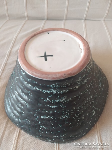 Pesthidegkút artisan ceramic drying rack, with spiral decor, larger size, perfect, 22 cm