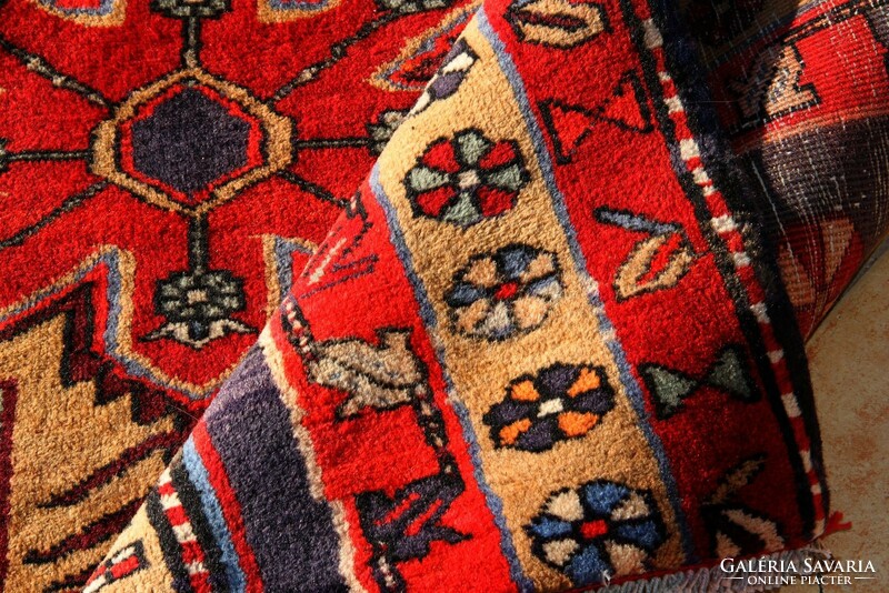 Hand-knotted Persian rug with Kazakh pattern