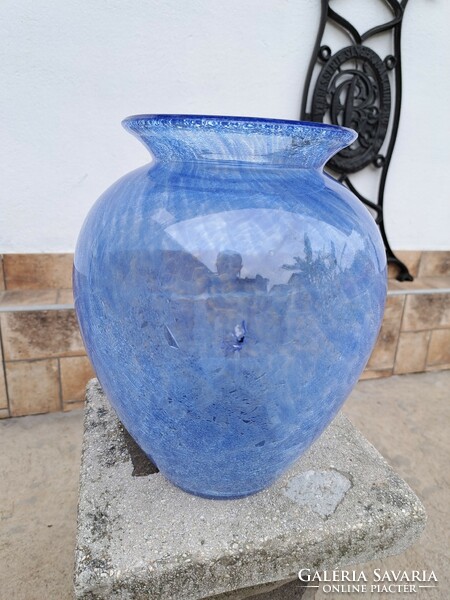 Blue sphere vase cracked beautiful veil glass veil Carcagi berek bath glass