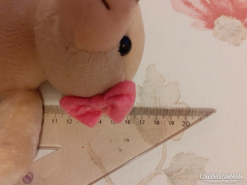 Teddy bear - small plush teddy bear with a pink bow