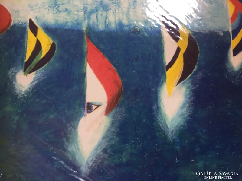 Art print 1/25 regatta - abstract sailboats by Croatian branch