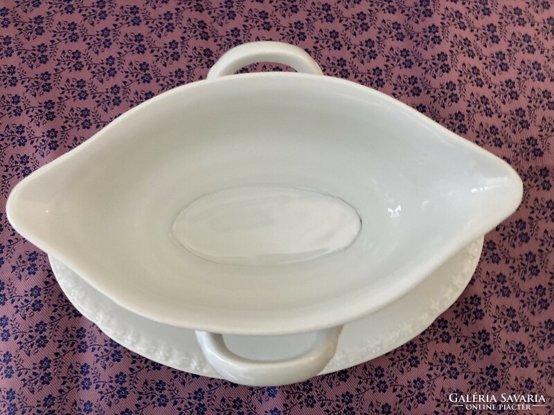 Schlaggenwald snow-white porcelain sauce bowl