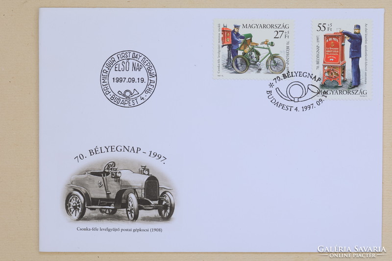 Motorized tricycle, automatic registered letter taker - 70th Stamp Day - first day stamping - fdc - 1997