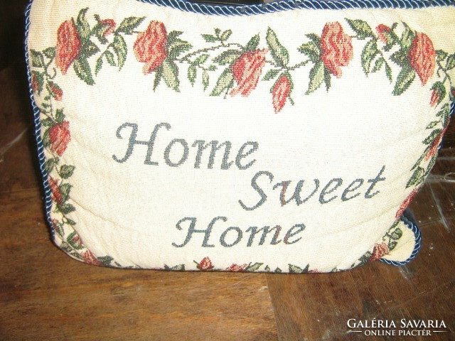 Beautiful woven vintage floral home sweet home throw pillow