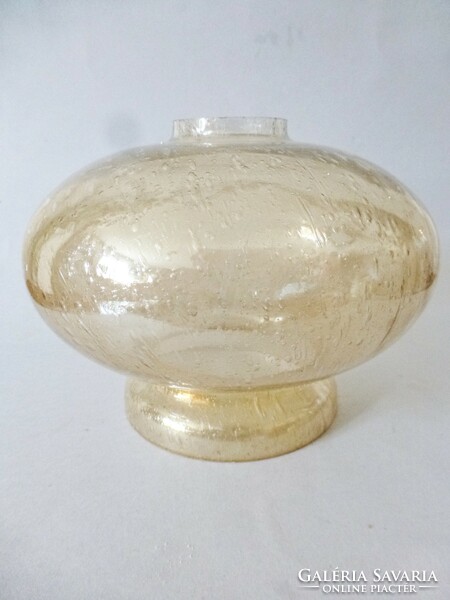 Retro glass lamp shade in pale amber color