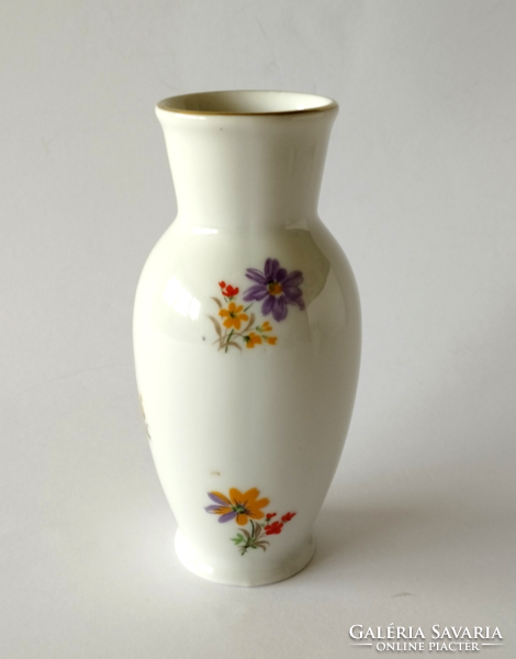 Old beautiful marked Hólloháza porcelain small violet vase