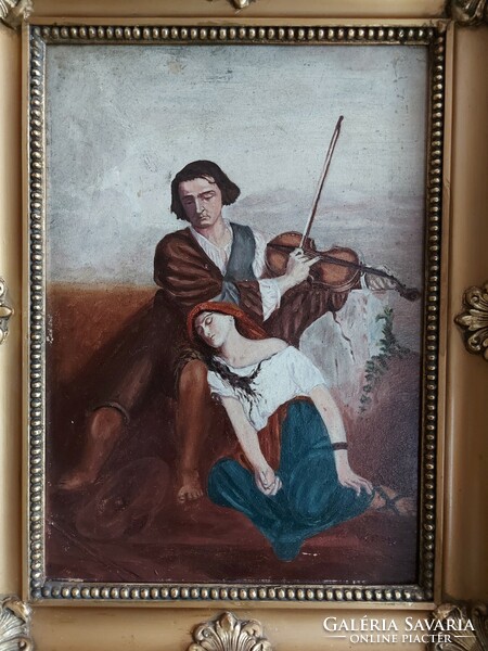 Romantic antique painting w. D. 1923 with Signo - 515