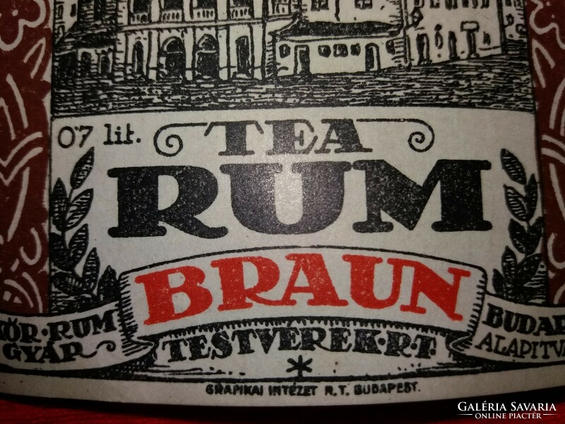 Antique - cc.1900. Braun brothers - tea rum label - extremely rare, condition as per the pictures