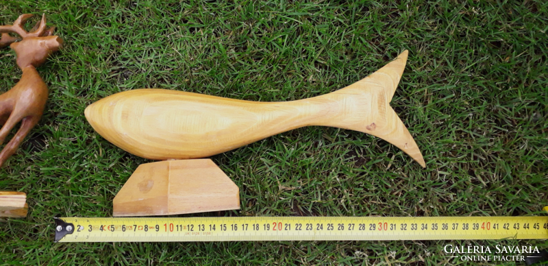 Solid wood fish sculpture, decoration
