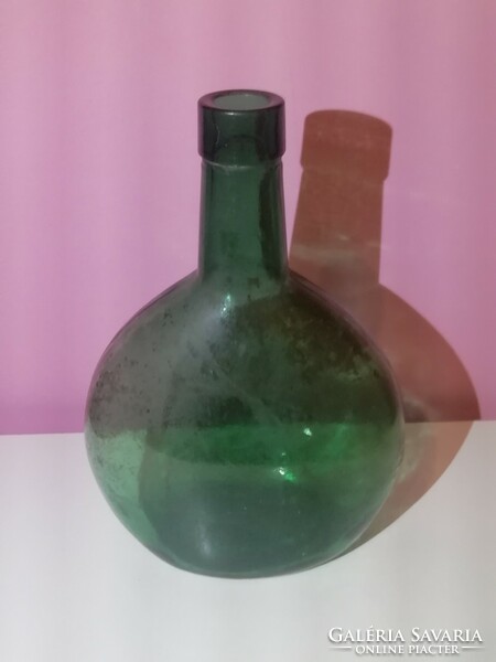 Régi zöld boros palack, sonka üveg