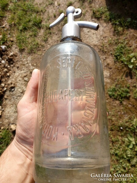 Régi szódásüveg, Kőbánya polgári Serfőző szikvizgyára, 1 literes