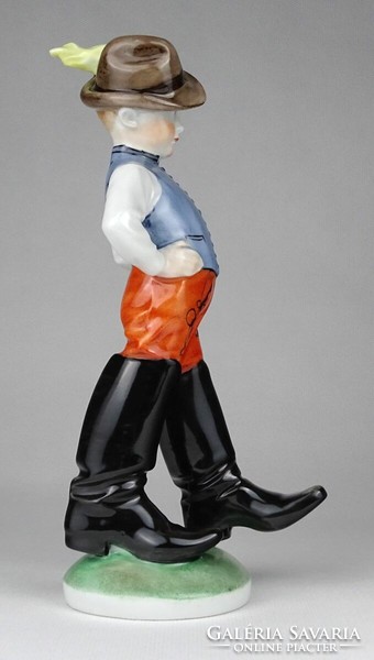 1N665 old Herend seven-mile boy with boots porcelain figure 21 cm