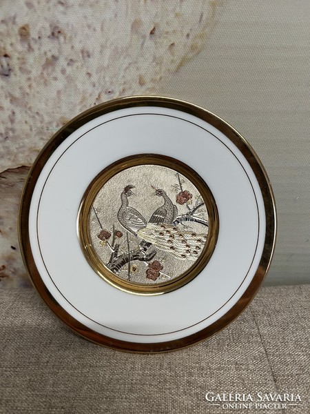 Chokin Japanese porcelain 24 kt gold-plated small plate a43