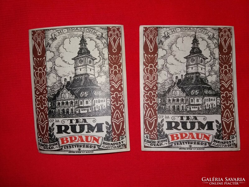 Antique - cc.1900. Braun brothers - tea rum label - extremely rare, condition as per the pictures