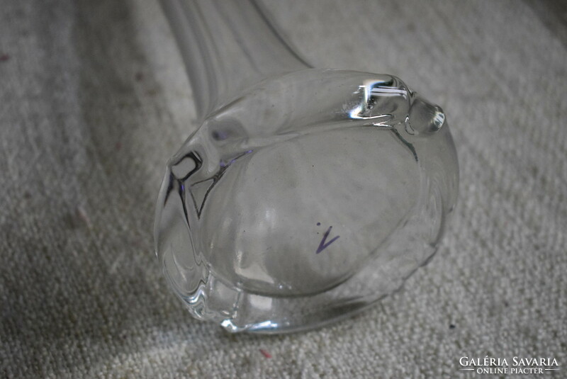 Régi üveg váza szálváza , templom , oltár 9,3 x 9,4 x 29,7 cm