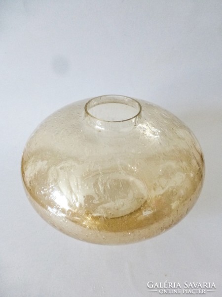 Retro glass lamp shade in pale amber color