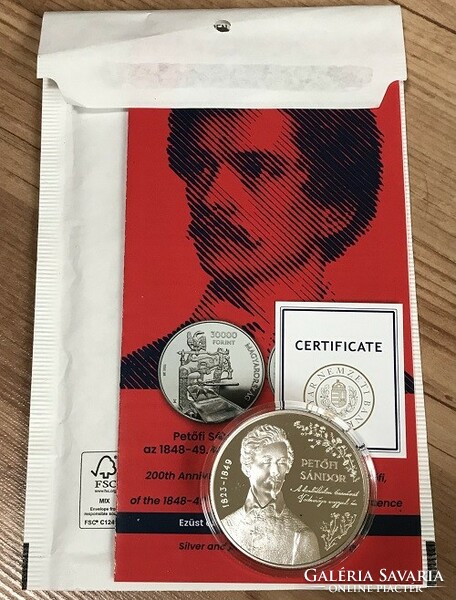 Sándor Petőfi silver commemorative coin 2023 proof