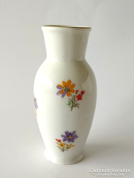 Old beautiful marked Hólloháza porcelain small violet vase