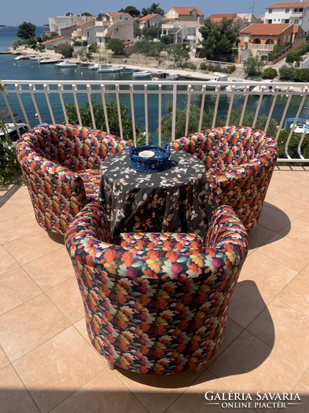 Ikea armchair with impregnated floral material, outdoor