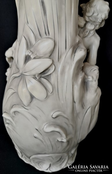 Dt/342 - antique royal dux - huge fairy art-nouveau vase