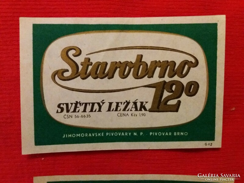 CC.1960 - Starobrno 120 Czechoslovakian light beer label - good condition 4 pieces together as shown in the pictures