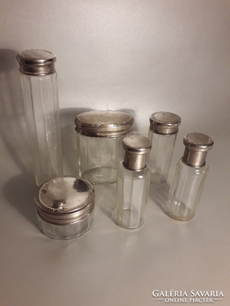 Vintage pipere üveg készlet 6 darabos teljes készlet utazó szett gyűjteménybe is