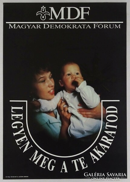 1M175 Hungarian democratic forum - your will be done retro poster 1990