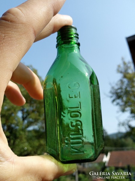 Old, pharmacy, externally labeled, green bottle, 100 ml