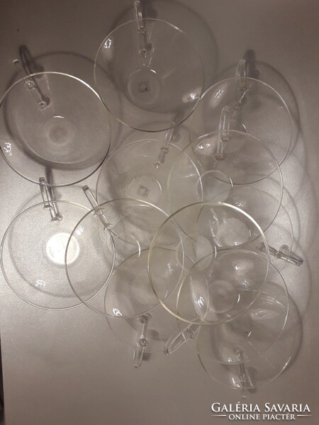 Schott & Gen.Mainz Jena glass hőálló üveg art deco csésze készlet  jelzett 11 darab + kiöntő