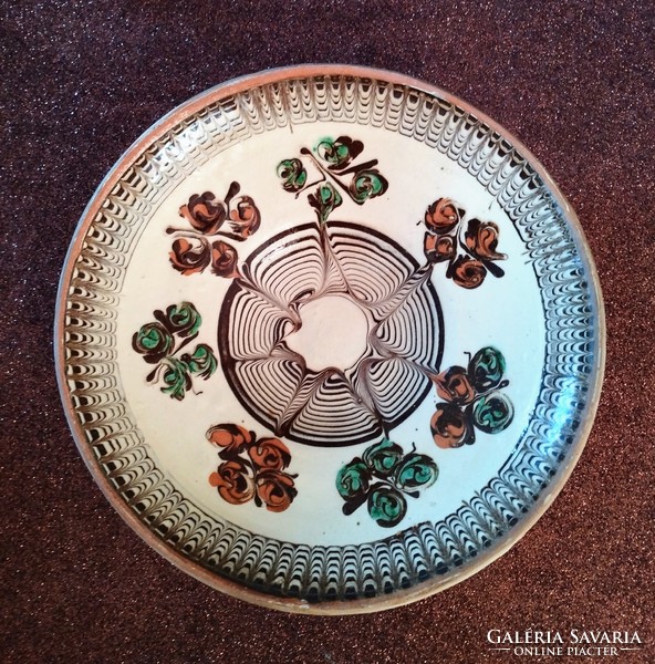 Hand-painted ceramic wall plate