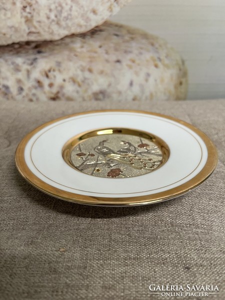 Chokin Japanese porcelain 24 kt gold-plated small plate a43