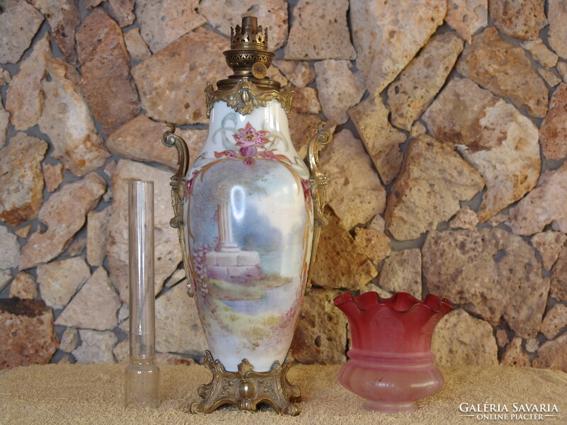 The special Sevres petroleum lamp shown in the picture is for sale