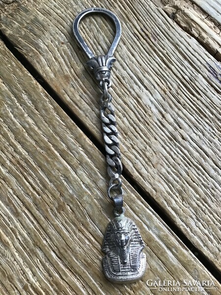 Old silver Egyptian key ring