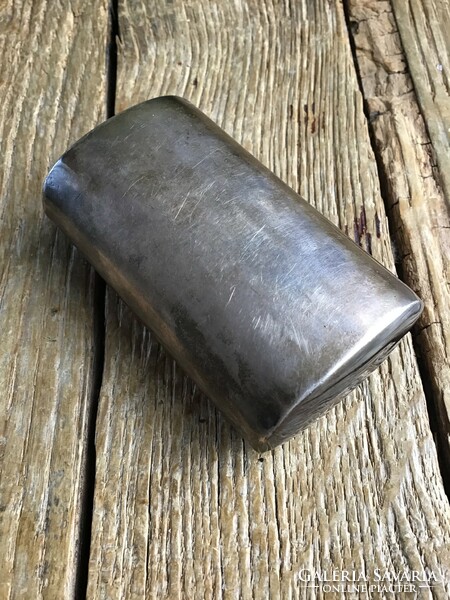 Antique silver-plated tobacco box, hand-engraved