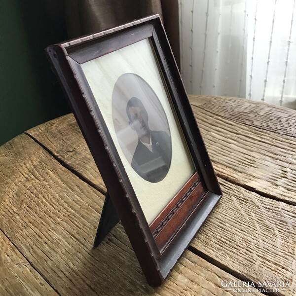 Antique wooden table small picture frame