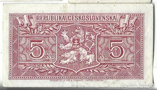 5 korun korona 1945 Csehszlovákia 2.