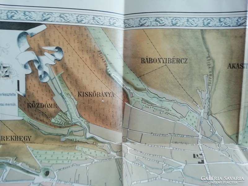 Károly Adler 1885 Miskolc city map ny. Ferenczi lithography