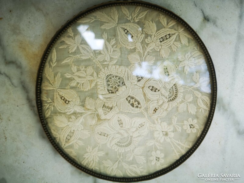 Antique Copper Tray Wonderful Round Copper Lace Extremely Detailed Openwork Centerpiece Offering Polished