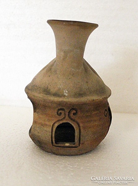 Small ceramic candleholder house