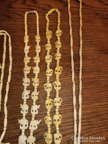 Six bone necklaces in one