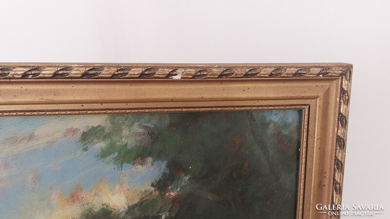 (K) Zentai Pál képcsarnokos festménye 78x58 cm kerettel