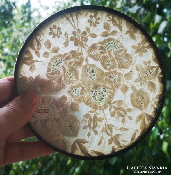 Antique Copper Tray Wonderful Round Copper Lace Extremely Detailed Openwork Centerpiece Offering Polished